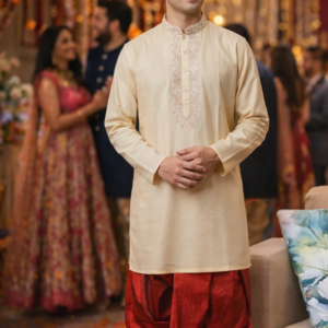 maroon silk dhoti pant for men