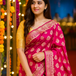 tissue soft silk saree with benarasi design