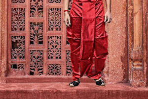 maroon silk dhoti pant for men