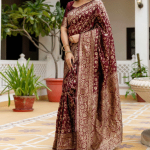 silk blend benarasi saree with zari border