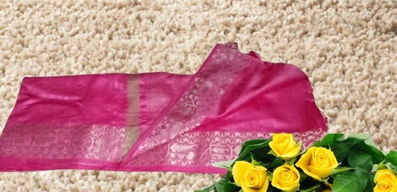 women's pink tussar silk saree with zari border women's pink tussar silk saree with zari border