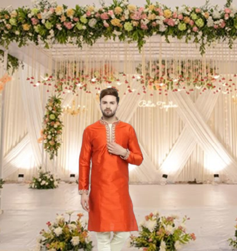 men's jacquard kurta pajama set