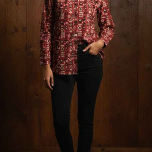 women's ajrakh printed oversized cotton shirts