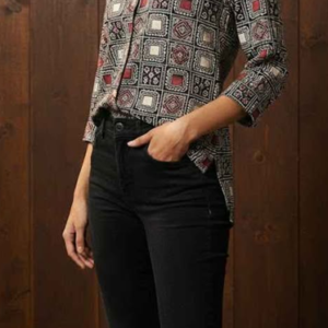 women's ajrakh printed oversized cotton shirts