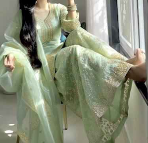 silk kurti palazzo dupatta set (copy)