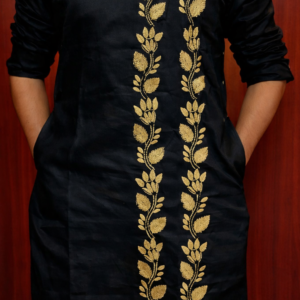 men's kantha stitched cotton kurta