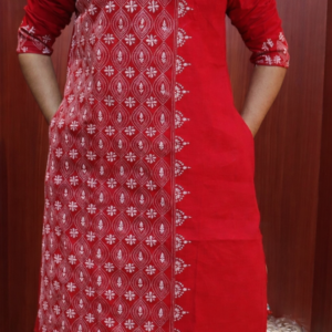 men's kantha stitched cotton kurta