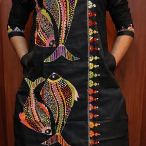 men's kantha stitched cotton kurta