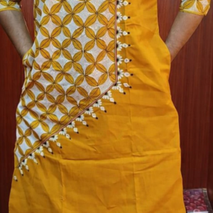 men's kantha stitched cotton kurta