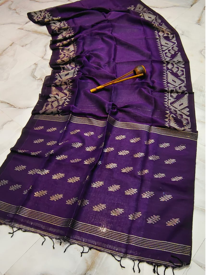 linen jamdani saree linen jamdani saree