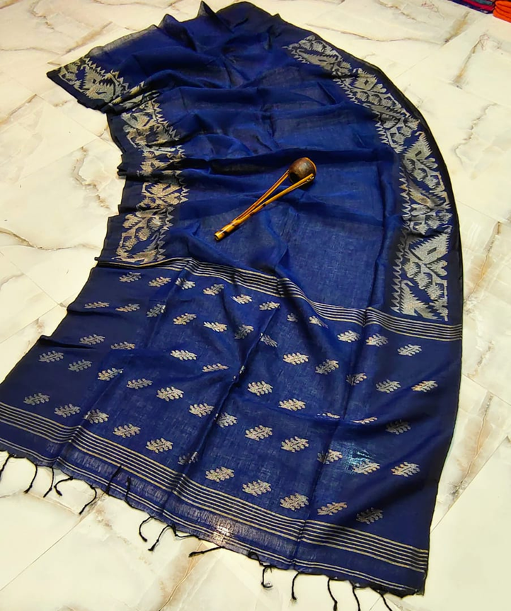 linen jamdani saree linen jamdani saree