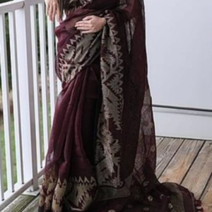 linen jamdani saree