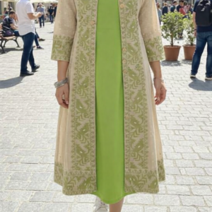 women's sleeveless kurti & jamdani jacket combo